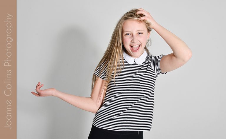 studio photographer maidstone young teen laughing model portfolio shot