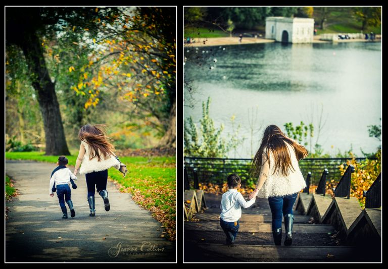 Family Onlocation Photographer Mote Park Maidstone siblings holding hands