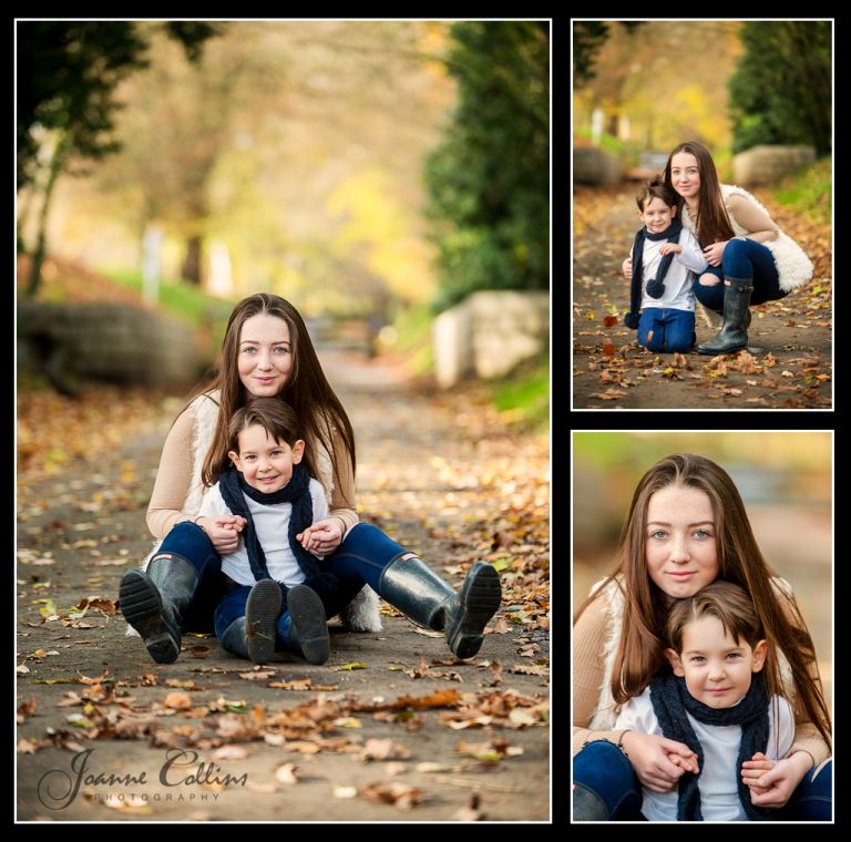 Family Onlocation Photographer Mote Park Maidstone siblings portrait amongst autumn leaves