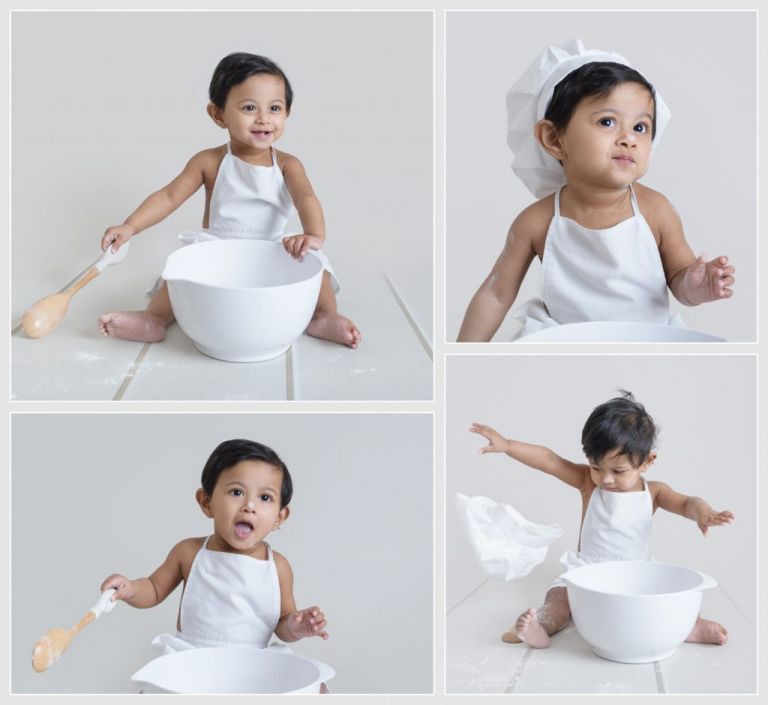 baby chef outfit for birthday photo session kent