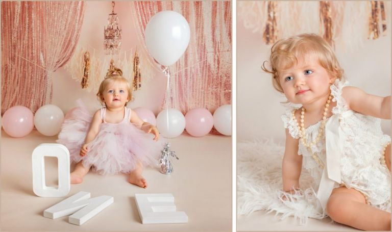 1st Birthday photo session tunbridge wells kent. Beautiful baby girl with balloons