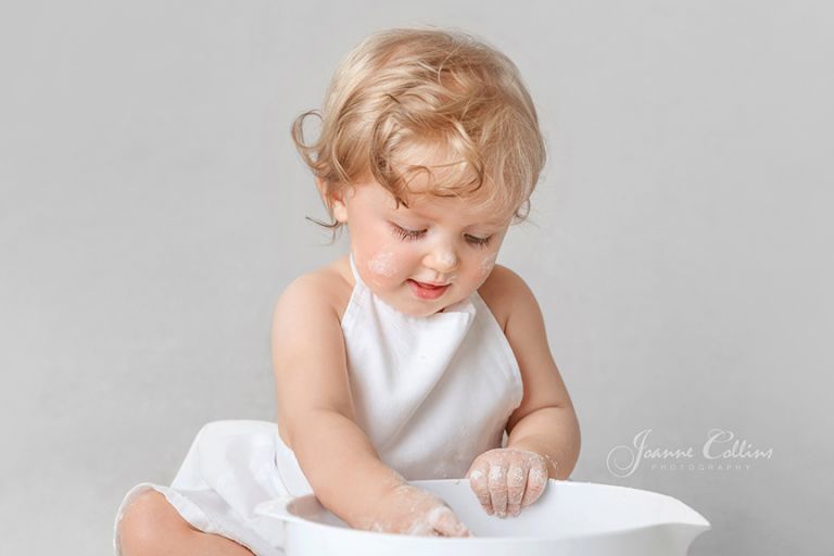 first year birthday photo session tunbridge wells, baby chef outfit